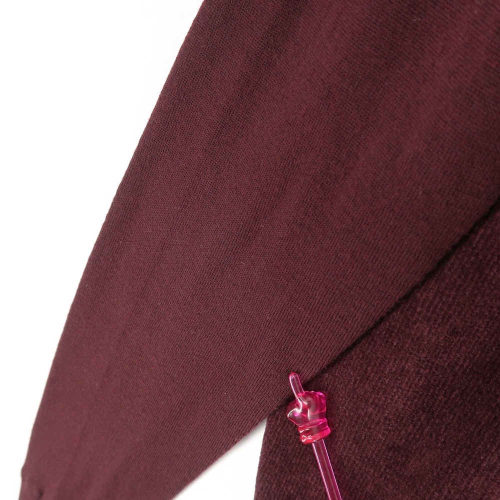 Theory Evrett B‎ Soothe Sweater Mens Large Burgundy Corded Velour Knit - Picture 4 of 10